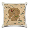 Axyaa Pirate Treasure Map Magnifier Print Throw Pillow Cover 45X45CM