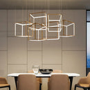 Axyaa Cube LED Pendant Chandeliers for Modern Living Room, Kitchen Island, and Stair Loft