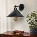 Axyaa Black Industrial Swing Arm Wall Lamp, E27 Base for Living Room, Bedroom, Study