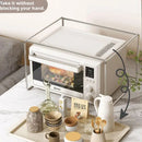 Axyaa Stainless Steel Microwave & Toaster Oven Rack with Detachable Tray Storage