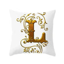 Axyaa European Gold 26 Letters Digital Printed Pillowcase for Home Decor