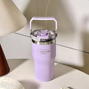 Axyaa 20oz Double Drink Thermos Cup - Vacuum Insulated Thermal Bottle Straw Water Cup