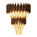 Axyaa Crystal LED Wall Sconce: Modern Black Wall Lamp for Bedroom, Corridor, Stairs