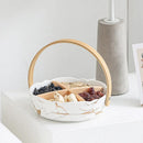 Axyaa Lace Gold Ceramic Fruit Tray Nut Platter Dessert Snack Storage Box