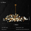 Axyaa Copper LED Chandeliers: Branch Suspension Pendant Lamp for Living Dining Room Decor