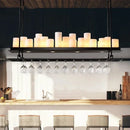 Axyaa Iron Art Glass Candle Chandelier for Home, Restaurant, Kitchen - LED Pendant Lighting