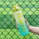 Axyaa Sports Water Bottle with Straw, Large Capacity, Leak-Proof, Portable, Motivational, Outdoor & Travel