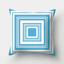Axyaa Blue Geometric Pattern Cushion Cover for Living Room Sofa Decoration