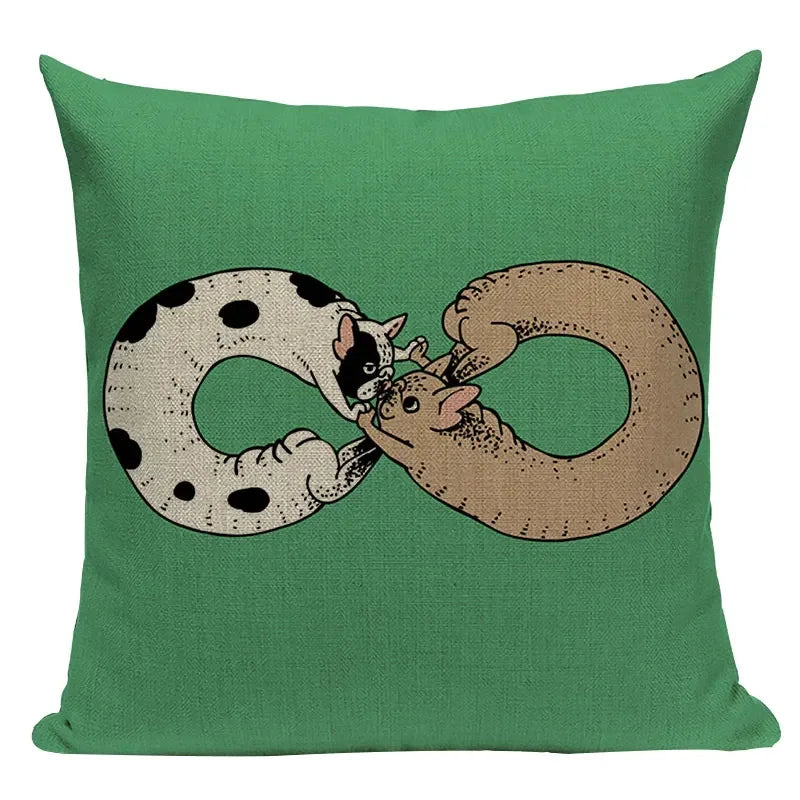 Axyaa Pug Dog Sport Symmetry Cushion Cover Pillow Case