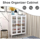 Axyaa 5-Tier Metal Shoe Storage Cabinet with 3 Doors - Closet Organizer
