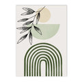 Axyaa Green Geometry Plant Leaves Canvas Wall Art Print Nordic Home Decor
