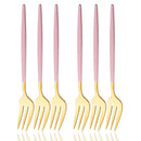 Axyaa Pink Gold Stainless Steel Small Forks Set of 6