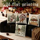 Axyaa Christmas-themed Cushion Covers Set for Sofa, Bedroom, Car - Rectangular Pillow Cover