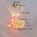 Axyaa Copper Glass LED Wall Lamp Sconce with Pull Chain Switch