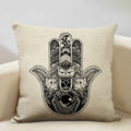 Axyaa Hamsa Cushion Cover, Mandala Sofa Pillow Case, 45x45cm