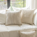 Axyaa Beige Plush Throw Pillow Cover 45X45 - Cojines Decorativos Para Sofa
