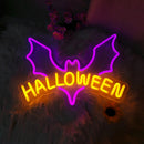 Axyaa Halloween Bats Neon Light Sign for Spooky Home Parties and Kids Room