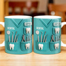 Axyaa Personalized Dentist Coffee Cup with Name & Logo, 11oz Ceramic Water Mug