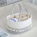 Axyaa Tassel Cotton Rope Diaper Bag Handwoven Multifunctional Storage Basket