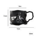 Axyaa Irregular Couple Ceramic Mug Set - Minimalist Milk Coffee Cup