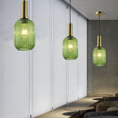 Axyaa Vintage Lantern Chandelier Striped Glass Pendant Lamp for Dining Room