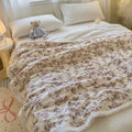 Axyaa Cartoon Rabbit Flannel Blanket: Winter Cozy Throw for Bed, Sofa, Travel