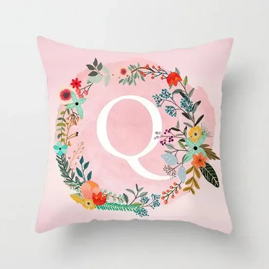 Axyaa Wreath Alphabet Pillow Cover - 45x45cm