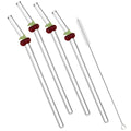 Axyaa Glass Drinking Straw Set for Milkshakes, Cocktails, Coffee - Reusable & Easy to Clean.