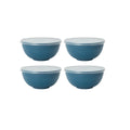 Axyaa Dark Blue Plastic Bowl with Lid Set for Kitchen, RV, Camping, Work, School - 6pcs