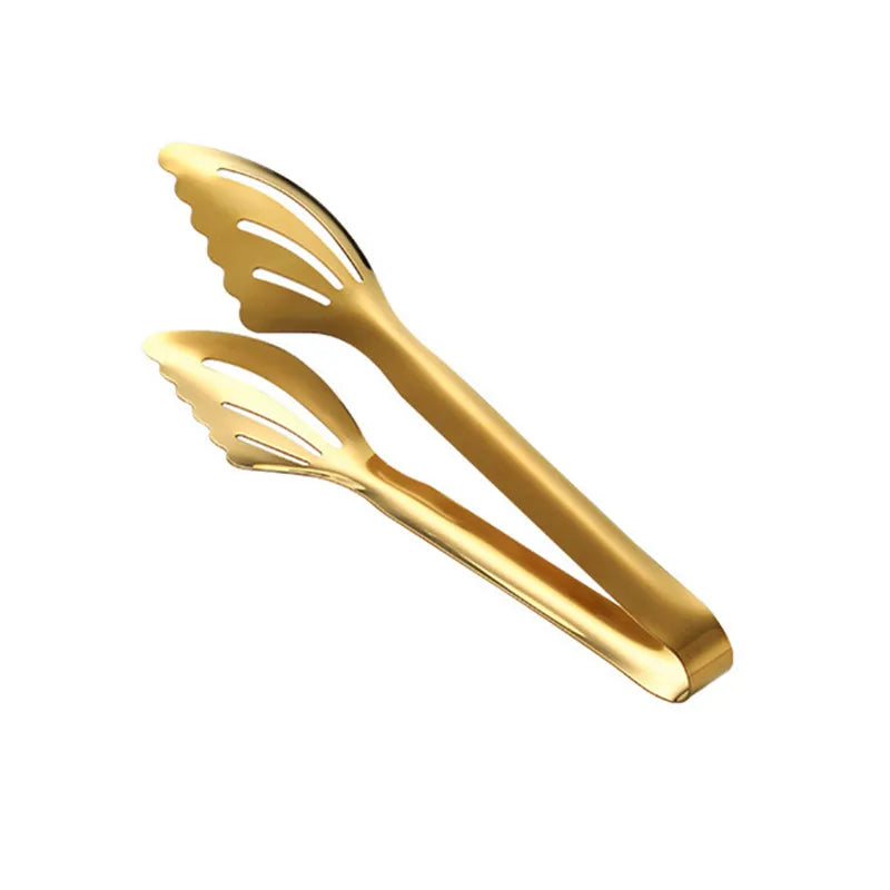 Axyaa Stainless Steel Food Tongs Kitchen Utensils Silver Golden Beef Clip.