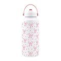 Axyaa Insulated Water Bottle Cute Bow Thermal Stainless Steel Straw Thermos with Handle