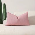 Axyaa Striped Cushion Cover 45x45cm - Hawthorn Red Ivory Polyester Pillow Cover