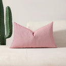 Axyaa Striped Cushion Cover 45x45cm - Hawthorn Red Ivory Polyester Pillow Cover