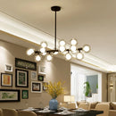 Axyaa Modern Gold Black Glass Chandelier for Living Dine Room