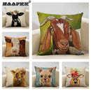 Axyaa Linen Farm Animals Cushion Cover 45x45CM - High-quality Bedroom Decor