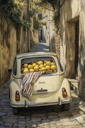 Axyaa Lemon Orange Olive Tree Canvas Poster: Mediterranean Greek Landscape Wall Art for Modern Home