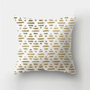 Axyaa Golden Letter Geometric Pillow Case - Elegant Home Decor Choice