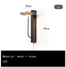 Axyaa Modern Stone Wall Lamp with Pull Switch for Indoor Lighting