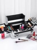 Axyaa Extra Large 6-Tray Makeup Organizer Case, 12-Inch Portable Carrying Box