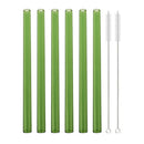 Axyaa Glass Straws Set of 6 with Cleaning Brushes | Reusable Colourful Drinking Straws