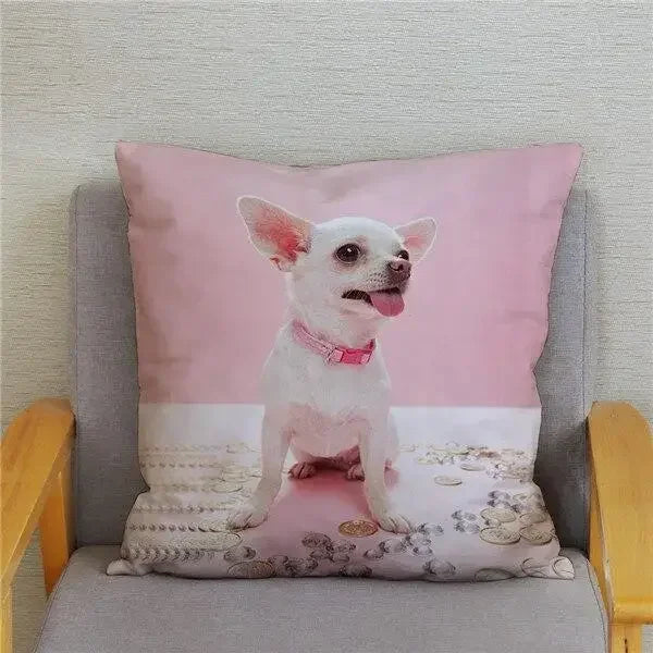 Chihuahua Dog Printed Cushion Cover by Axyaa for Home Decor