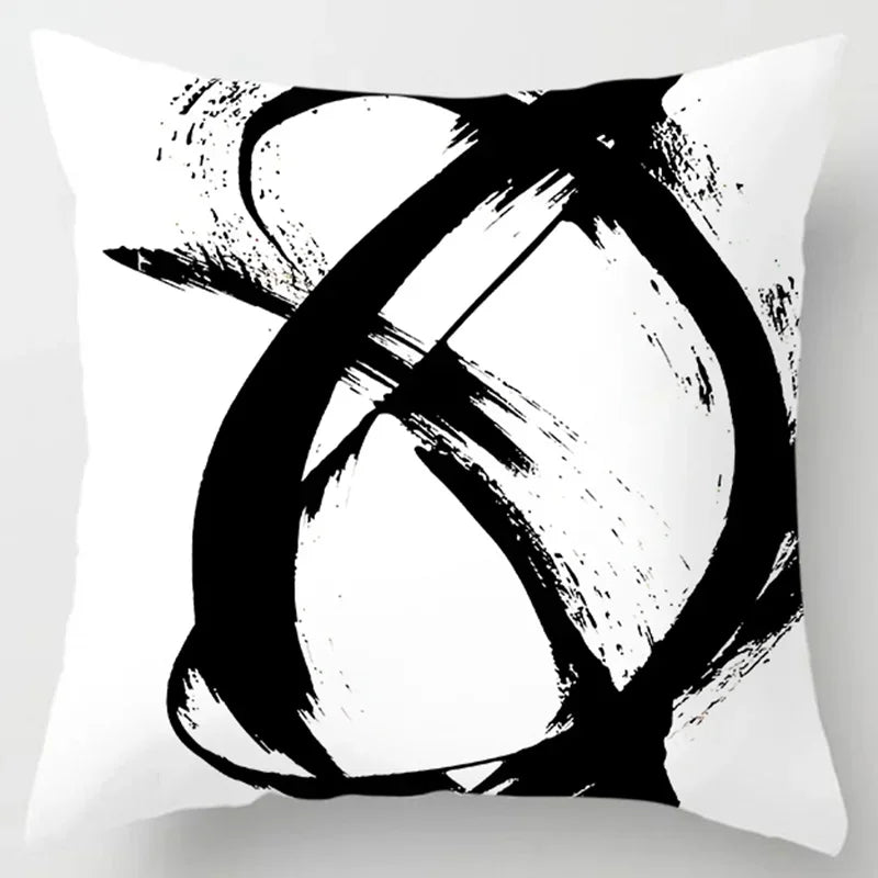 Axyaa Boho Style Ink Painting Pillow Sleeve for Home Decoration