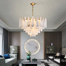 Axyaa Modern Copper Marble Pendant Light LED Chandelier for Home Decor
