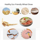 Axyaa Round Wheat Straw Plates Set for Dining & Microwave - Unbreakable & Stackable