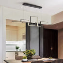Axyaa Nordic Geometry Black LED Chandelier for Living & Dining Room - Bar Drop Light Fixtures