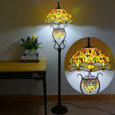 Axyaa Stained Glass Floor Lamp - American Retro Style for Living Room & Bedroom
