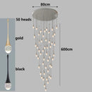 Axyaa Crystal Chandelier Stair Pendant Lamp Living Room Lighting