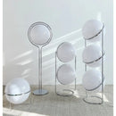 Chrome Metal White Acrylic Ball Floor Lamp for Living Room by Axyaa