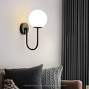 Glass Lampshade Wall Lamp by Axyaa: Modern Bedroom Sconce for Home Decor and Lighting Enhancement