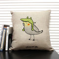 Axyaa Cartoon Animal Print 45x45cm Linen Cushion Cover - Sofa, Car, Chair Pillow Case